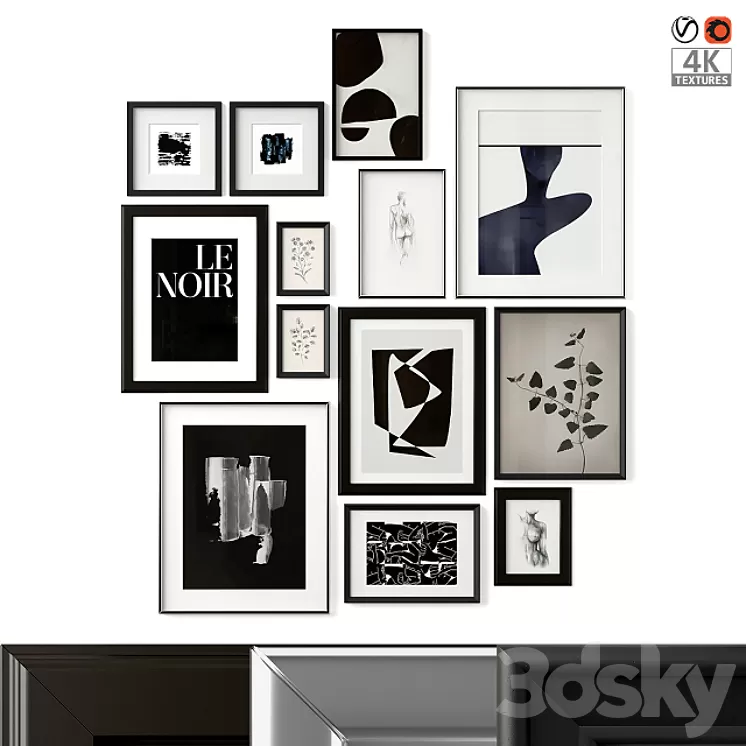 Mixed Poster Set 15 3D Model