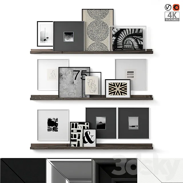 Mixed Poster Set 19 3D Model Mixed Poster Set 19 3D Model