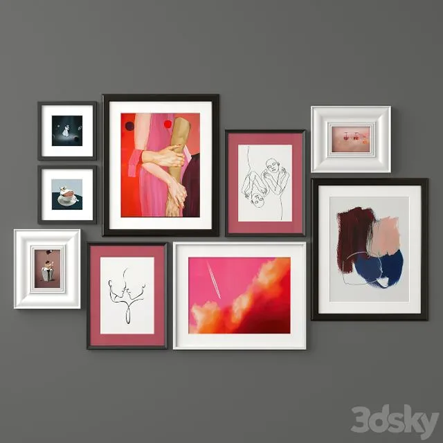 Mixed Poster Set 40 (Knoppang Virserum Ribba) 3D Model Mixed Poster Set 40 (Knoppang Virserum Ribba) 3D Model