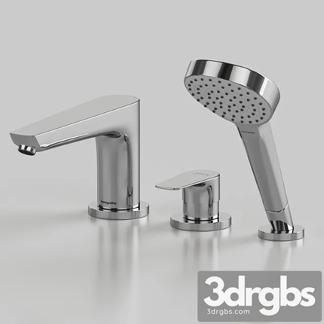 Mixer Hansgrohe Talis E 71731000 on the side of the Bathtub 3D Model Download