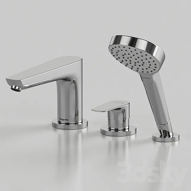 Mixer Hansgrohe Talis E 71731000 on the side of the bathtub 3DModel