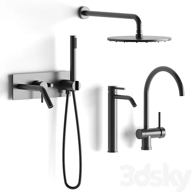 Mixer set Paffoni set 3DModel