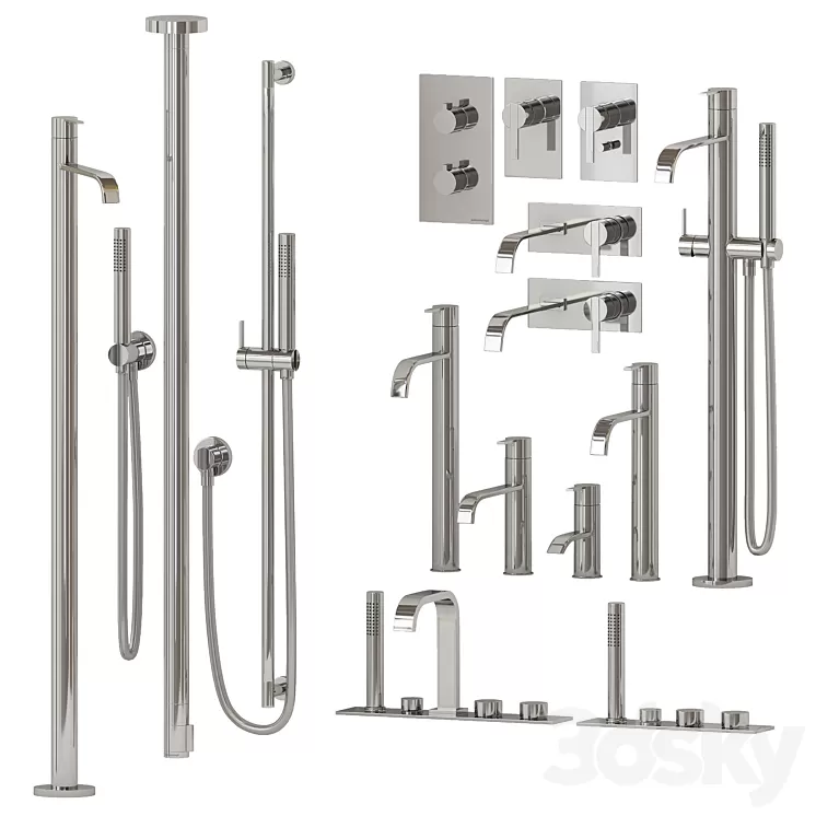 Mixers Antonio Lupi Bikappa Set 3D Model