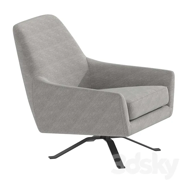 MKT Filmore Swivel Chair Charcoal 3D Model