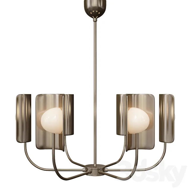 Mm Lampadari leaf Four-Light Metal Chandelier 3DModel