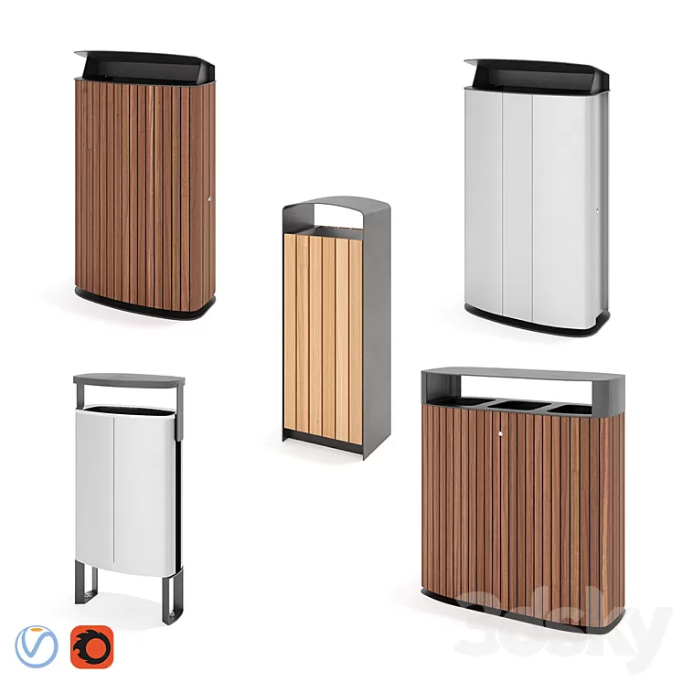 Mmcite. Litter bins 3D Model