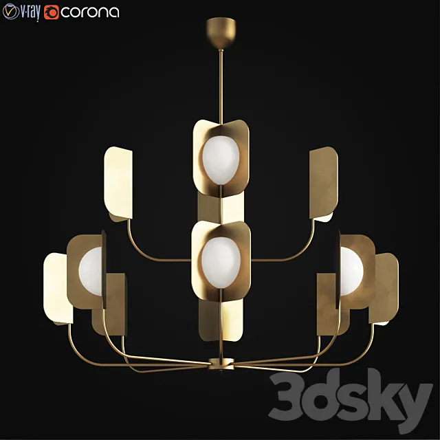 mmlampadari Leaf Chandelier 3D Model
