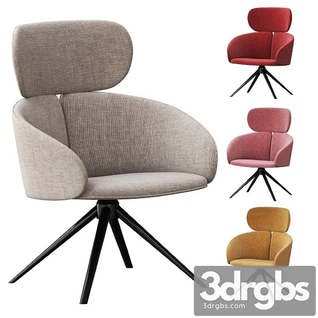 Mobboli Peach Fabric Armchair With Headrest 3D Model Download Mobboli Peach Fabric Armchair With Headrest 3D Model Download