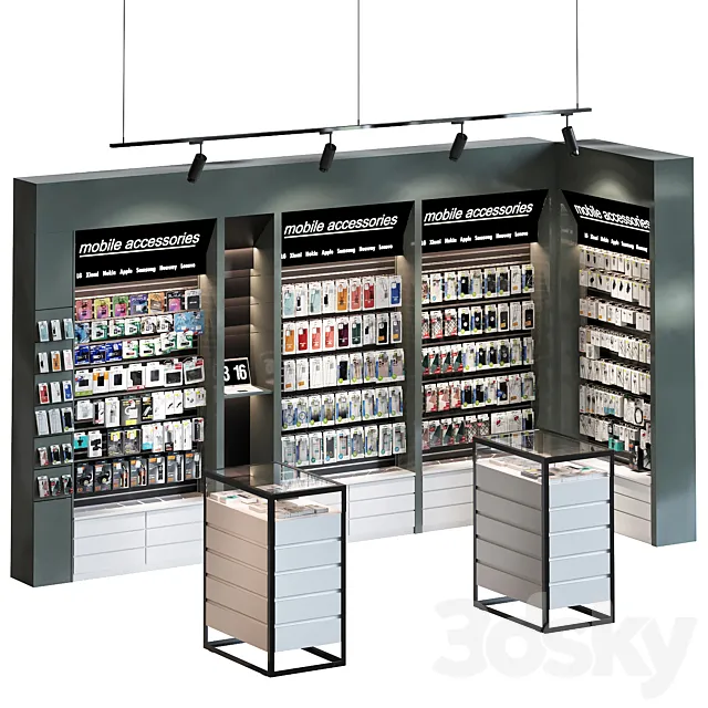 Mobile store accessories 3D Model