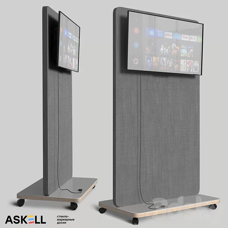 “Mobile whiteboard with acoustic panel function “”ASKELL Mobile 3MA100170″”” 3D Model “Mobile whiteboard with acoustic panel function “”ASKELL Mobile 3MA100170″”” 3D Model