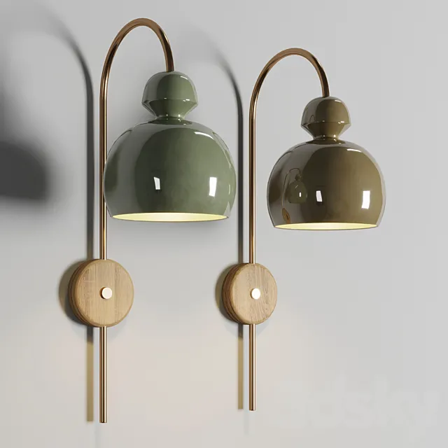Mobo Ceramic Wall Lamps scene 01 3D Model
