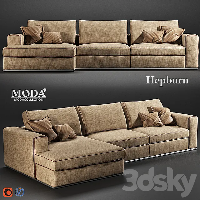 MODA Hepburn sofa 3D Model MODA Hepburn sofa 3D Model