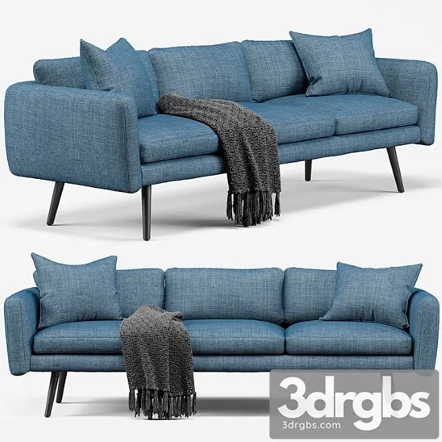 Modani Kelvin Blue 3 Seater Sofa 3D Model Download Modani Kelvin Blue 3 Seater Sofa 3D Model Download