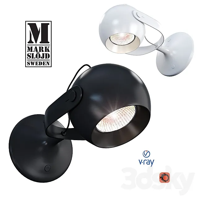 Model KLOT wall lamp from MARKSLOJD Sweden. 3D Model