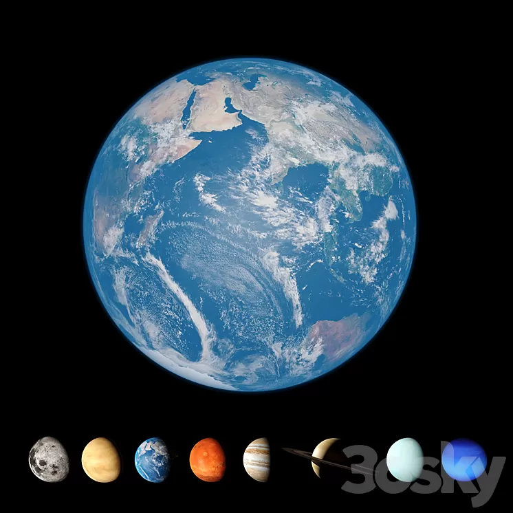 Model of the solar system. 3D Model