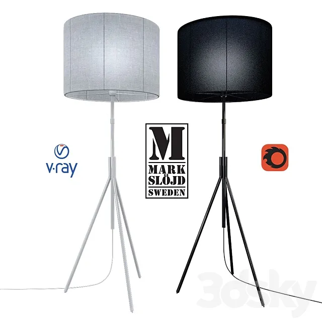 Model SLING floor lamp from the company MARKSLOJD Sweden. 3D Model Model SLING floor lamp from the company MARKSLOJD Sweden. 3D Model