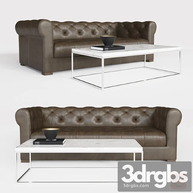 Modena chesterfield leather sofa 2 3D Model Download Modena chesterfield leather sofa 2 3D Model Download