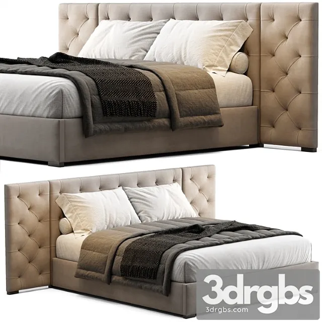 Modena fabric diamond-tufted extended bed Modena fabric diamond-tufted extended bed