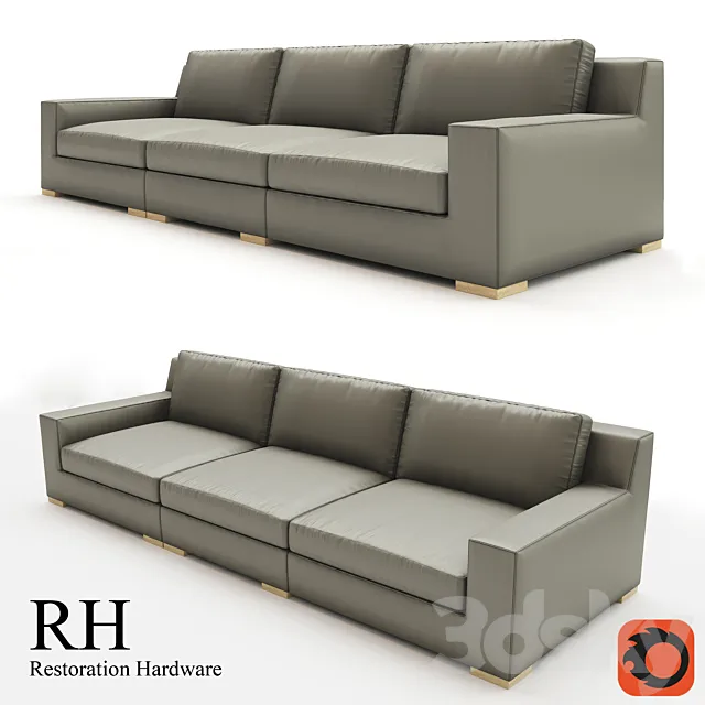 MODENA TRACK ARM MODULAR LEATHER SOFA SECTIONAL 3D Model MODENA TRACK ARM MODULAR LEATHER SOFA SECTIONAL 3D Model