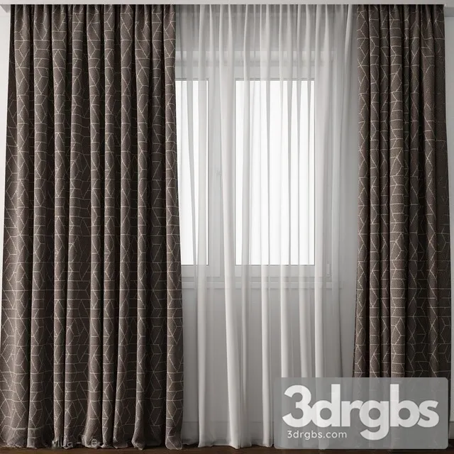 Moderm Curtain 01 3D Model Download