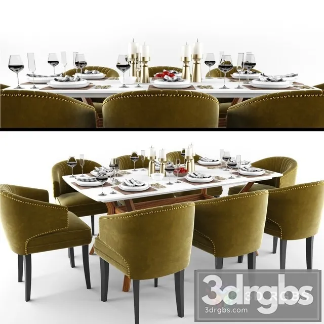 Moderm Diningroom Set 3D Model Download