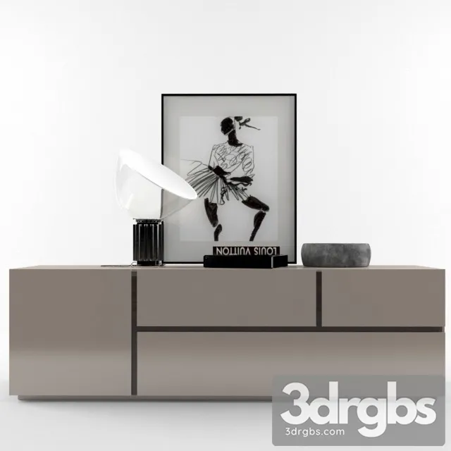 Moderm Gloss Sideboad 3D Model Download