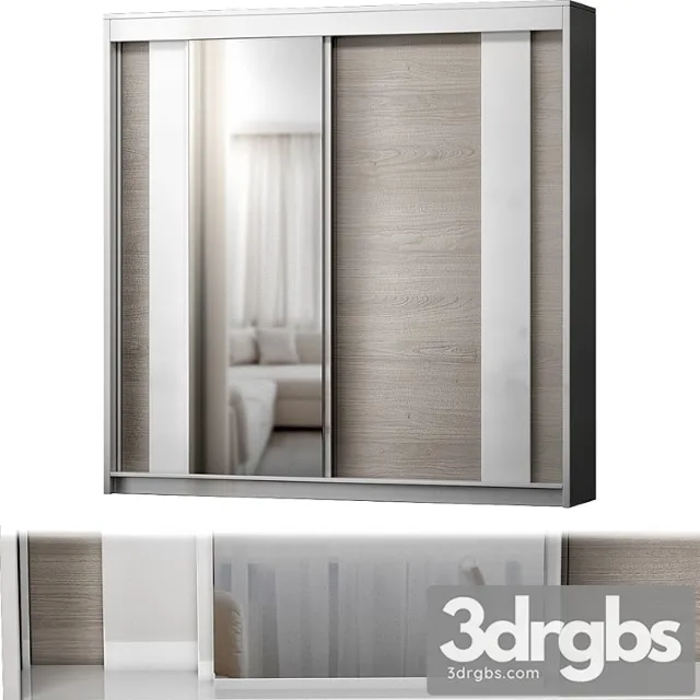 Modern 2 door sliding wardrobe hokku designs colou 3D Model Download