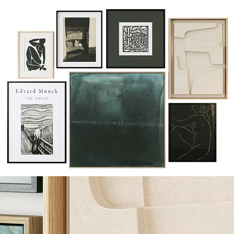 Modern abstract paintings 3D Model Free Download