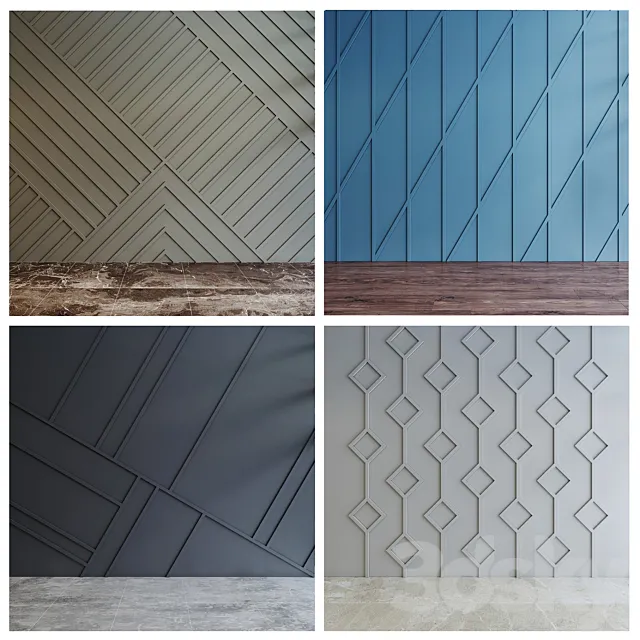 modern abstract paneling 3D Model modern abstract paneling 3D Model