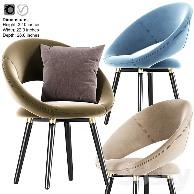 Modern Armchair With Pillow 3D Model Modern Armchair With Pillow 3D Model