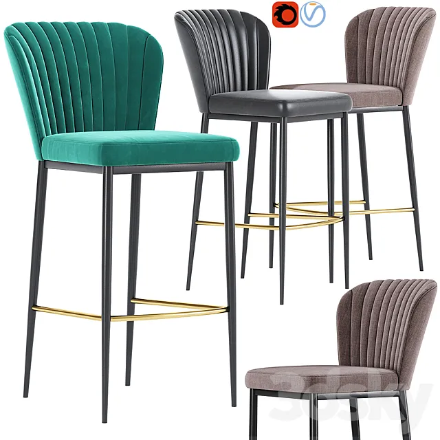 Modern Bar Side Stool Chair 3DModel