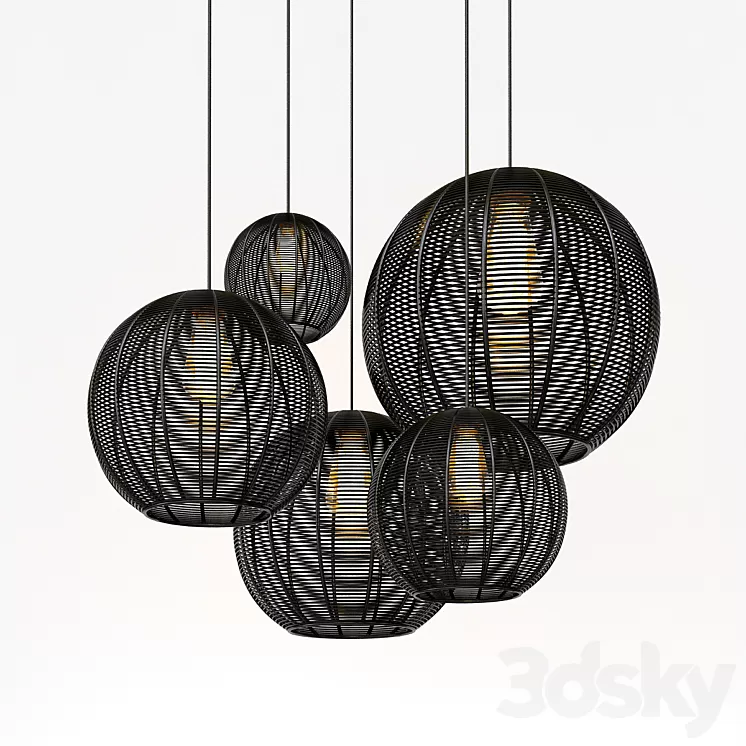 Modern Basket Pendant 3D Model Modern Basket Pendant 3D Model