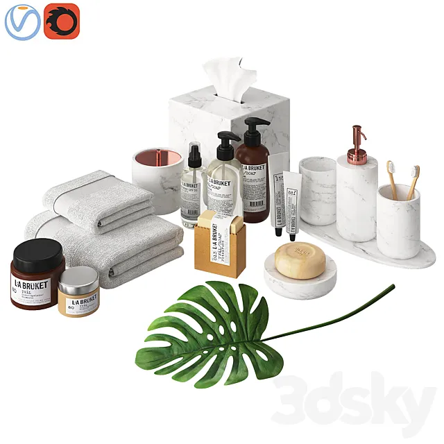 Modern Bathroom Accessories 3D Model