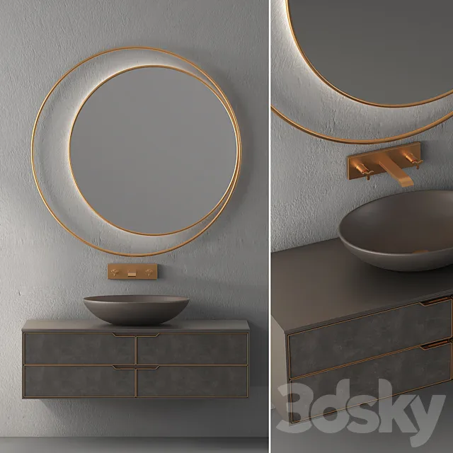 Modern Bathroom Cabinet | No. 104 3D Model Modern Bathroom Cabinet | No. 104 3D Model