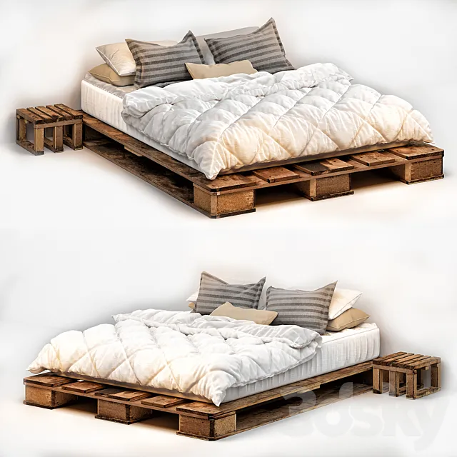 Modern bed 005 3D Model
