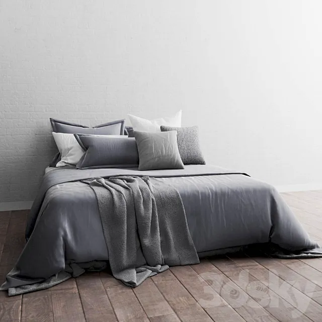 Modern Bed 2018 Set 04 3DModel