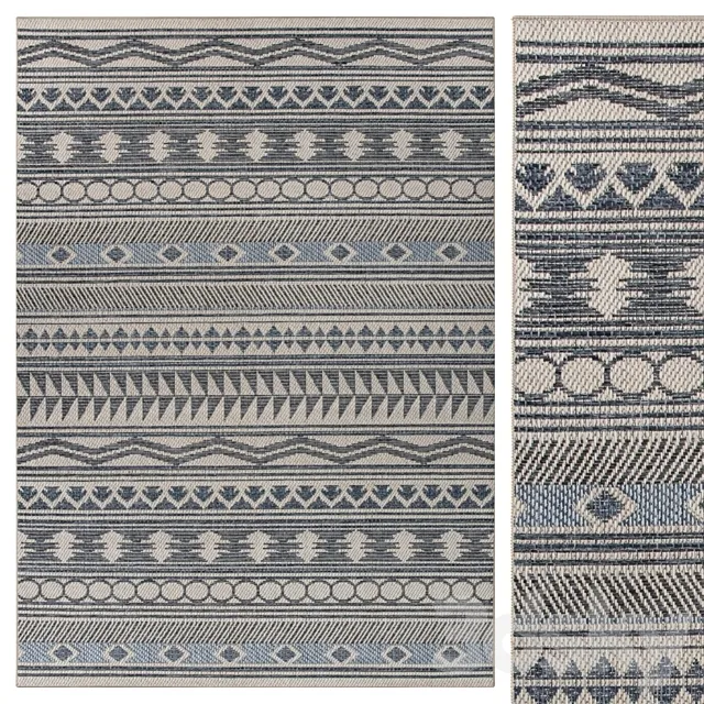 Modern Bohemian Global Indoor _ Outdoor Area Rug 3D Model Modern Bohemian Global Indoor _ Outdoor Area Rug 3D Model