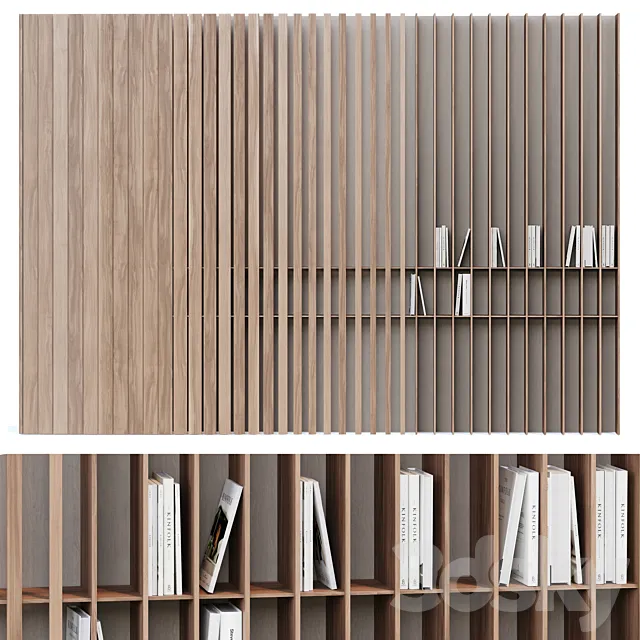 Modern bookcase 3D Model