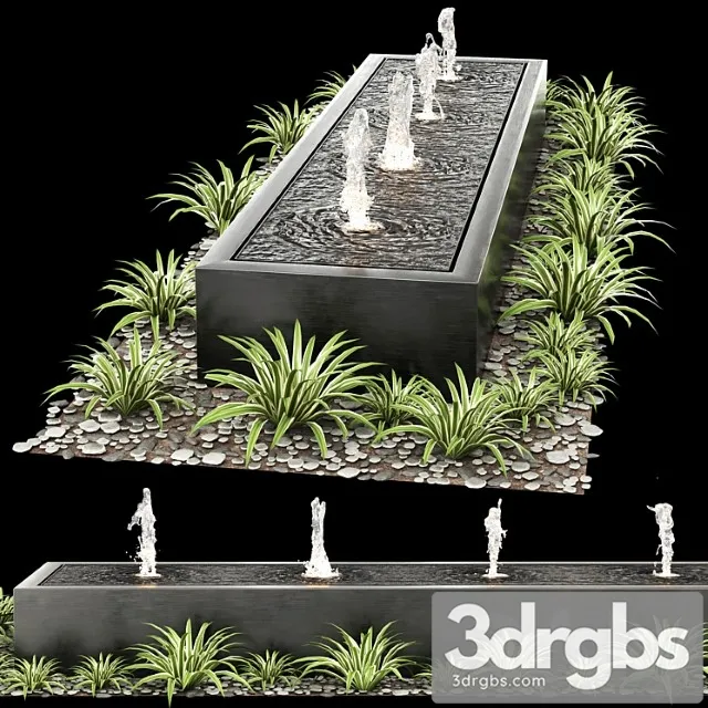 Modern Box Fountains 01 3D Model Download