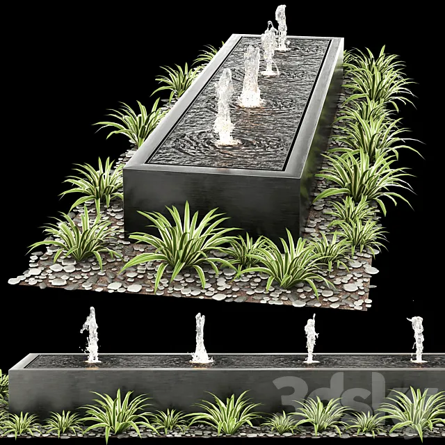 Modern box fountains_01 3D Model Modern box fountains_01 3D Model