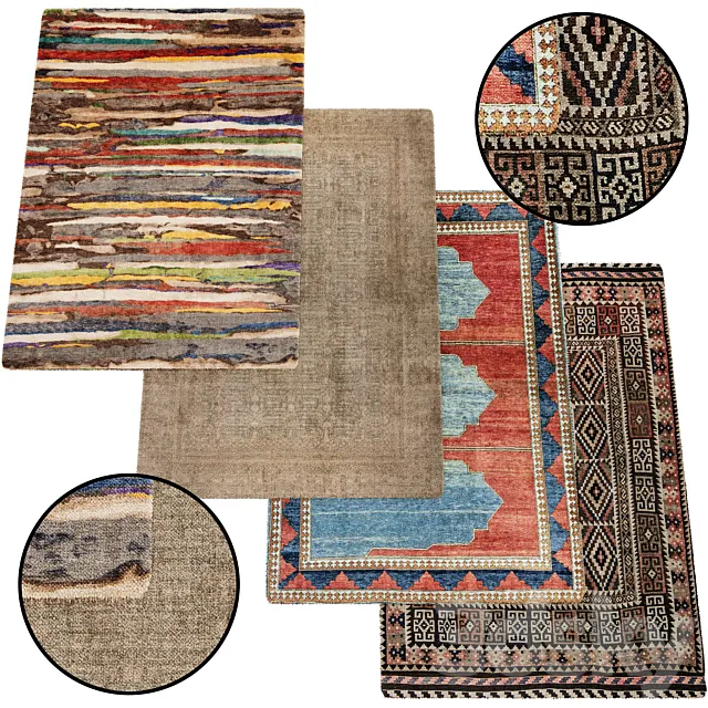 Modern Carpet Set 02 3DModel Modern Carpet Set 02 3DModel