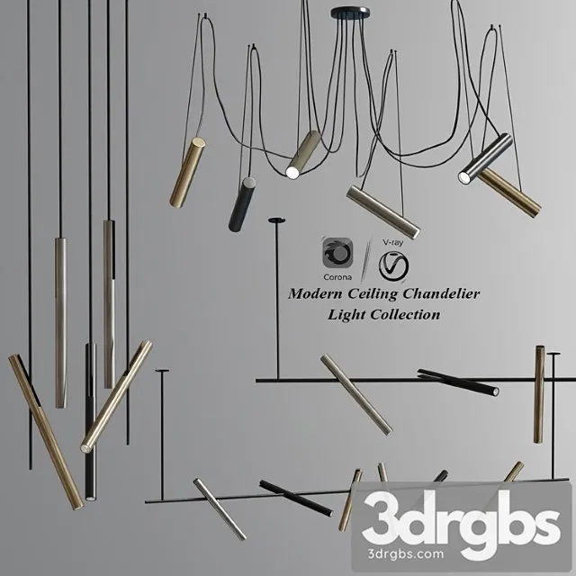 Modern ceiling led chandelier light collection 3D Model Download