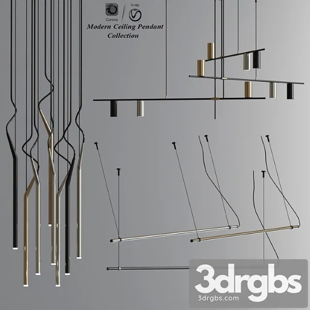 Modern ceiling pendant and suspension collection 3D Model Download
