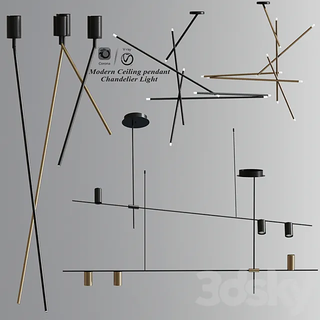 Modern Ceiling pendant Chandelier Light 04 3DModel Modern Ceiling pendant Chandelier Light 04 3DModel