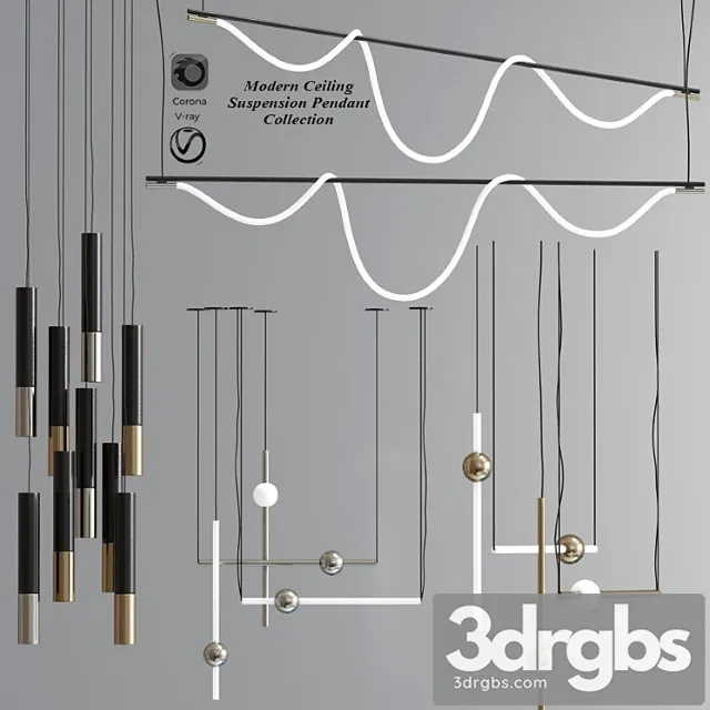 Modern ceiling suspension pendant collection 3D Model Download