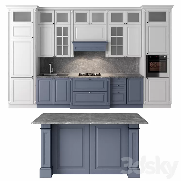 Modern Classic Kitchen 3D Model Modern Classic Kitchen 3D Model