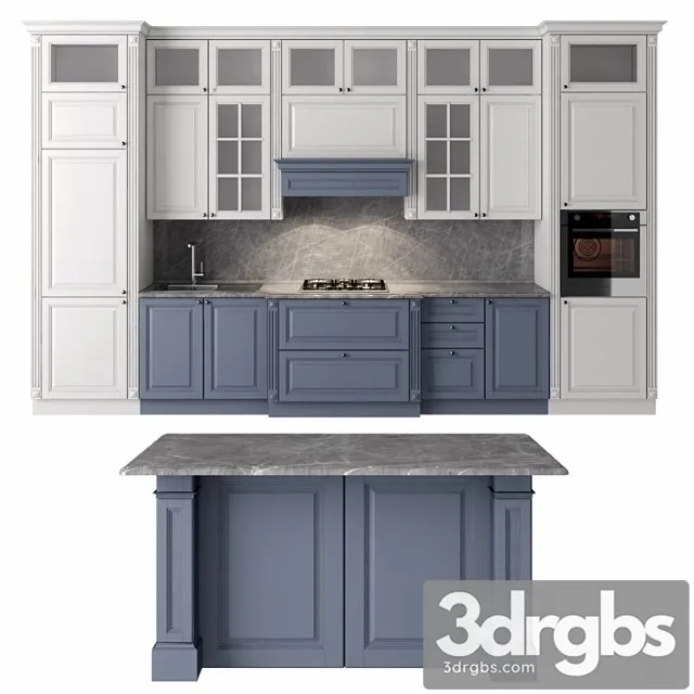 Modern classic kitchen_3 3D Model Download