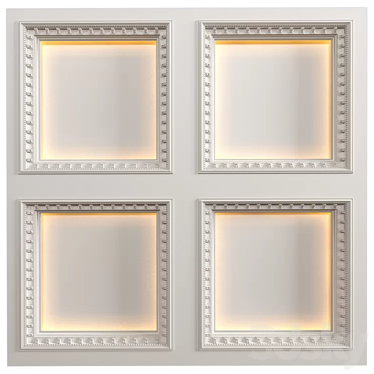 Modern coffered illuminated ceiling Art Deco style 3D Model Free Download Modern coffered illuminated ceiling Art Deco style 3D Model Free Download