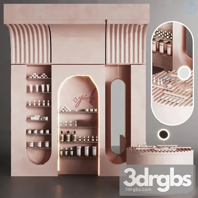 Modern Cosmetic Showcase 2 3D Model Download