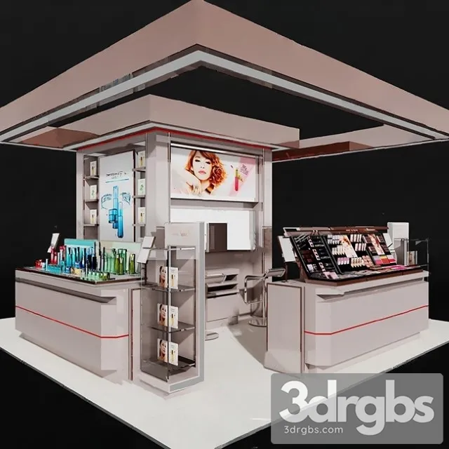 Modern Cosmetic Showcase 3 3D Model Download